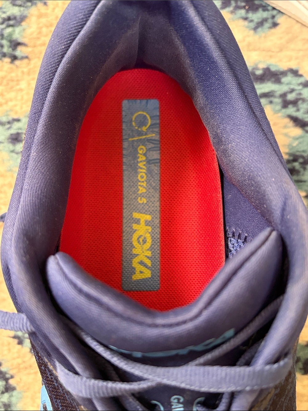 Hoka Gaviota 5 Navy with Bright Blue Accent Running Shoes - Picture 4 of 10